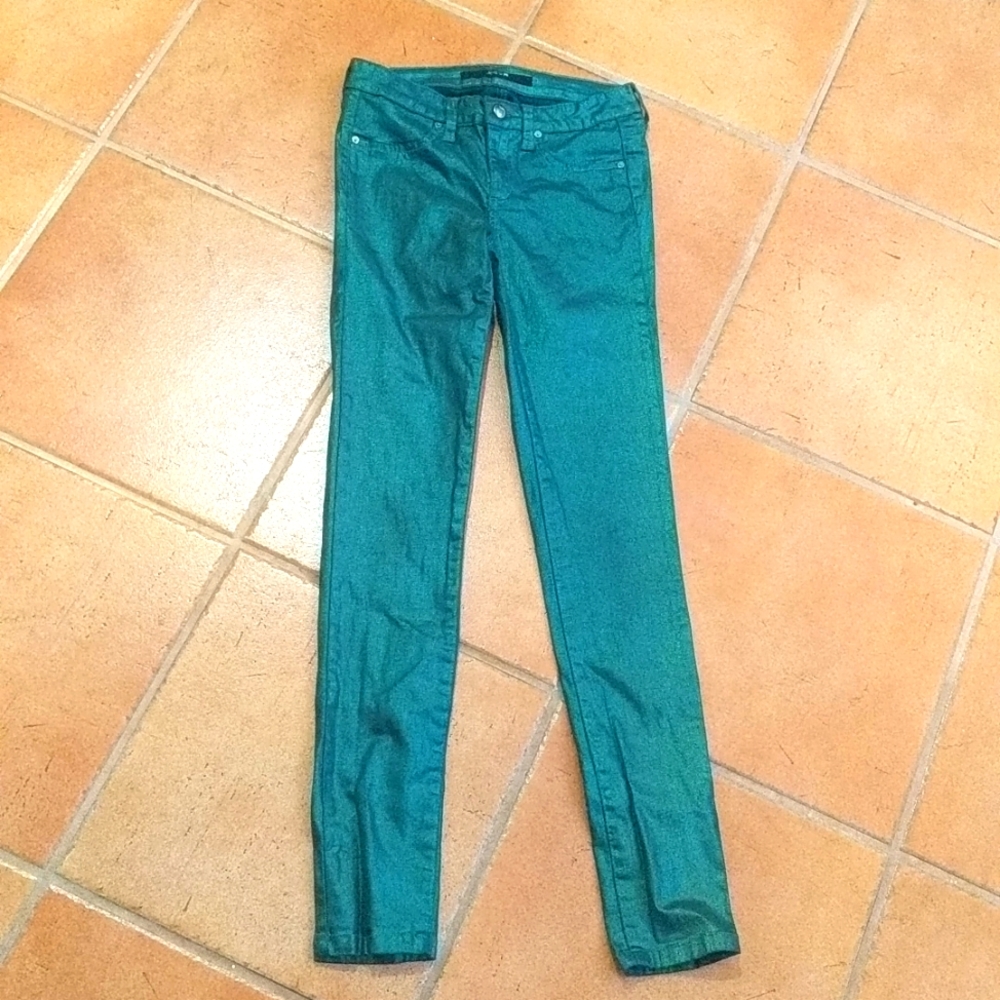 Joe's jeans Metallic Green jeans Poison ivy Halloween girls size 14